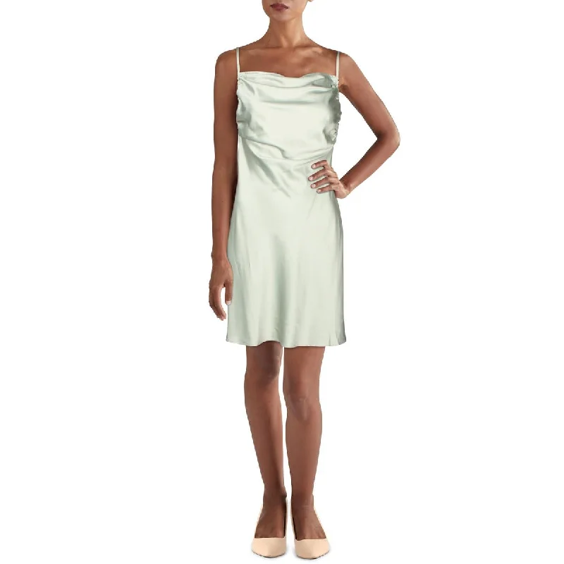 Retro Satin Slip Dress -Satin Slip Dress with Sexy Back -Danielle Bernstein Womens Satin Ruched Slip Dress Retro Satin Slip Dress -Satin Slip Dress with Sexy Back -Danielle Bernstein Womens Satin Ruched Slip Dress