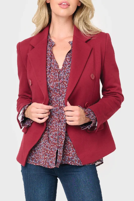 Women's Tweed Office Blazers -Double Breasted Blazer