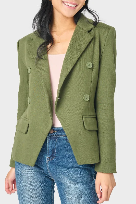 Women's Trendy Woolen Blazers -Double Breasted Blazer