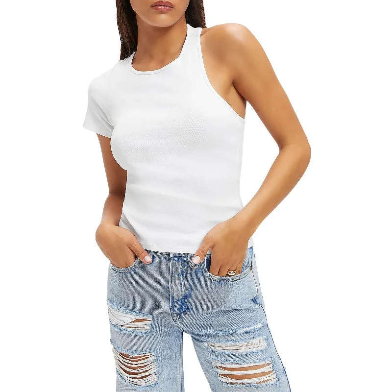 Women's Soft Viscose Blouses -Good American Womens Organic Cotton Asymmetric Blouse