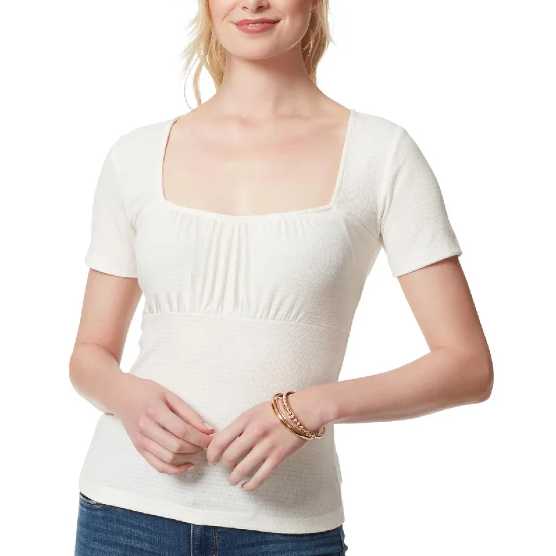 Women's Pullover with Unique Pattern -Jessica Simpson Womens Ruched Square-Neck Pullover Top Women's Pullover with Unique Pattern -Jessica Simpson Womens Ruched Square-Neck Pullover Top