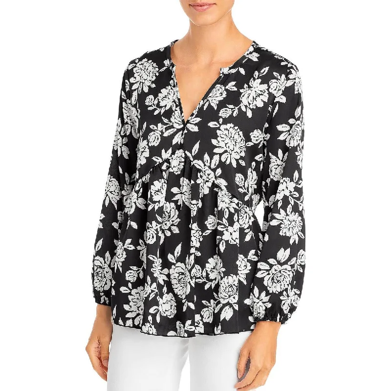 Women's Crop Top Blouses -K & C Womens Sateen Floral Blouse