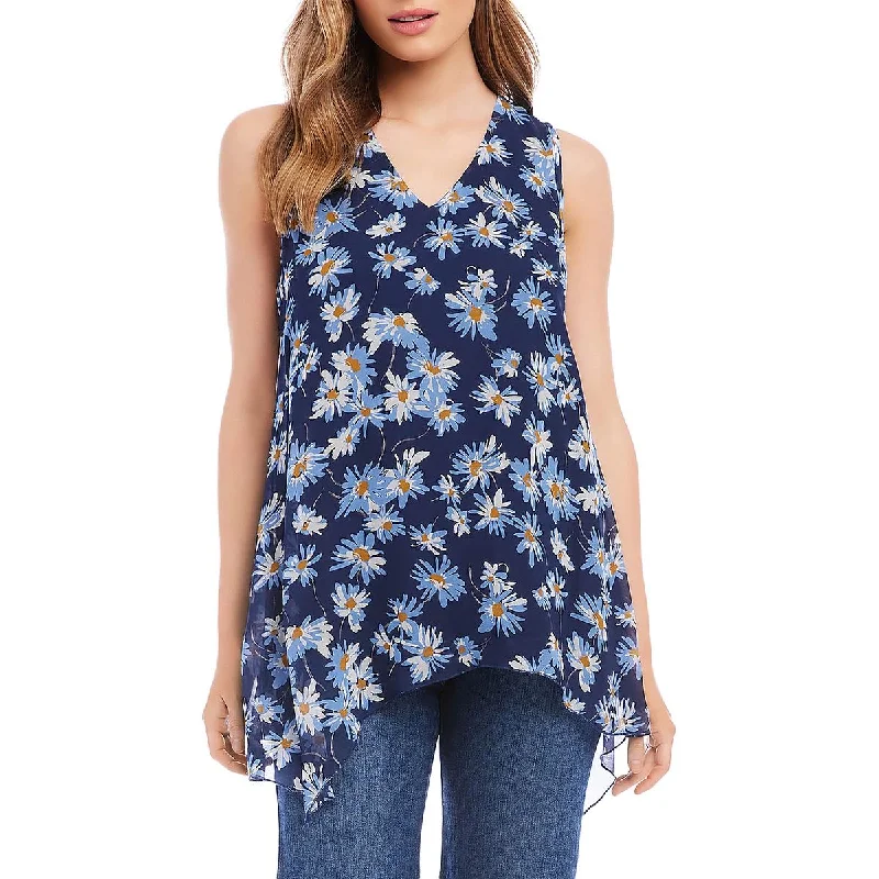 Women's Blouses with Embroidery Detail -Karen Kane Womens Floral Print V-Neck Blouse Women's Blouses with Embroidery Detail -Karen Kane Womens Floral Print V-Neck Blouse