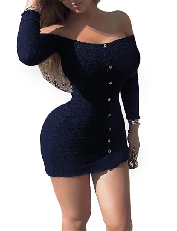 Women's Blouse with Tie-Back -TastyHottie - Knitted Botton Down Mini Club Dress Bodycon Tops Blouse Long Sleeve Pullover Sweater Dress Women's Blouse with Tie-Back -TastyHottie - Knitted Botton Down Mini Club Dress Bodycon Tops Blouse Long Sleeve Pullover Sweater Dress