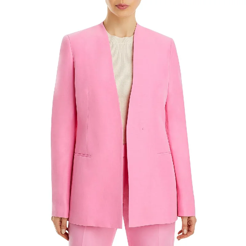 Women's Office Blazers -Lafayette 148 New York Womens Linen Business Collarless Blazer Women's Office Blazers -Lafayette 148 New York Womens Linen Business Collarless Blazer