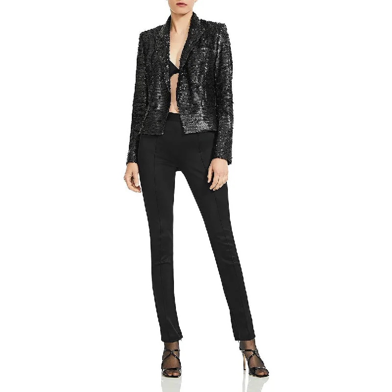 Women's Woolen Tailored Blazers -L'Agence Womens Brooke Sequined Open Front Double-Breasted Blazer Women's Woolen Tailored Blazers -L'Agence Womens Brooke Sequined Open Front Double-Breasted Blazer