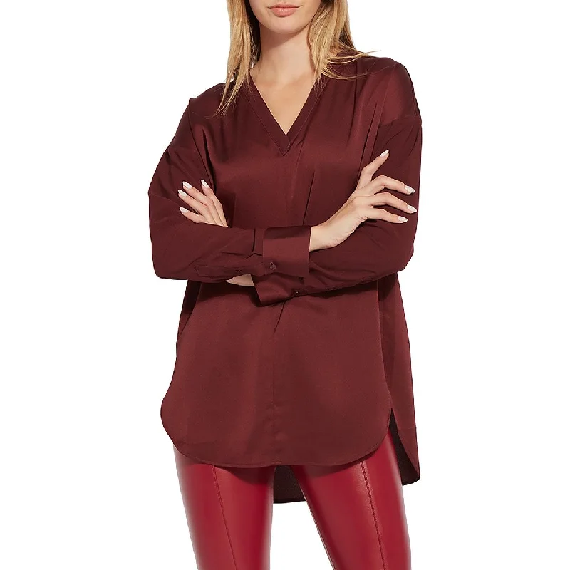 Women's Pullover with Fringed Detail -Lysse Womens Token Banded V-Neck Pullover Top