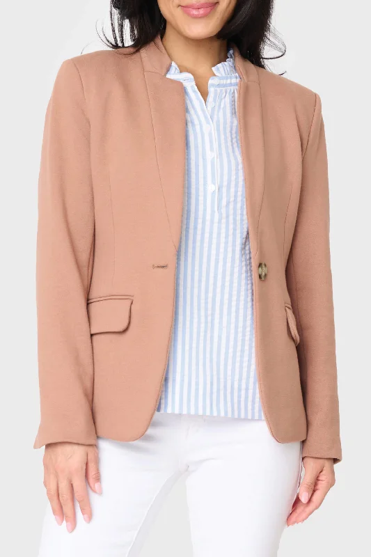 Women's Blazers with Check Tweed Print -Notch Collar Blazer