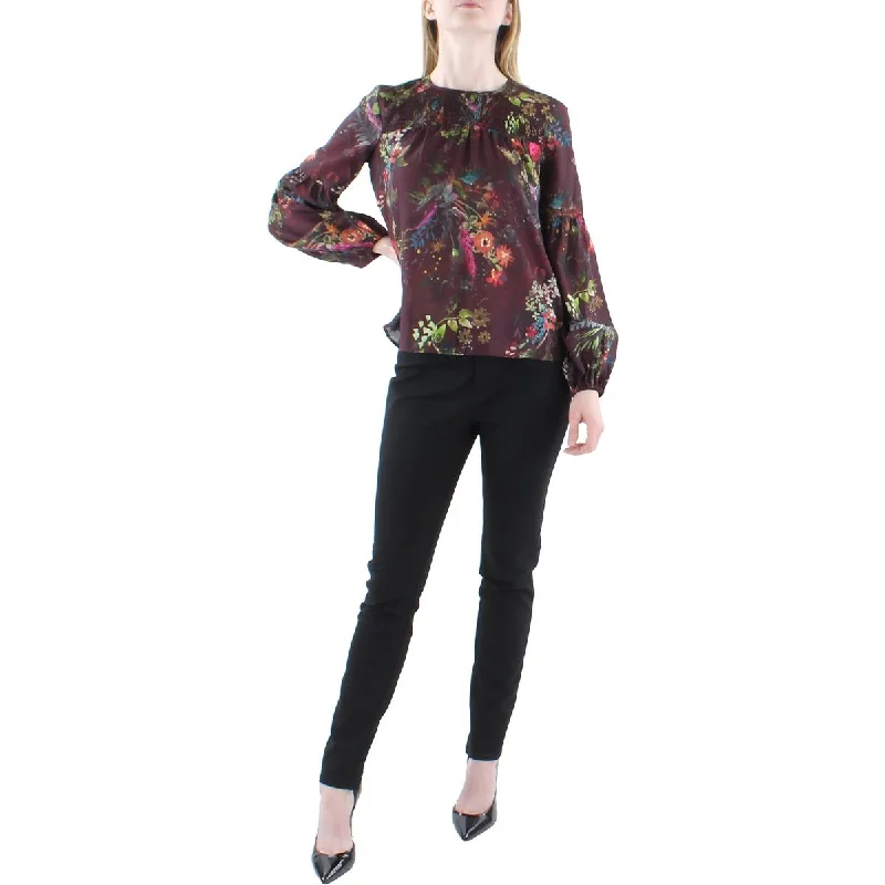 Women's Casual Denim Shirts -Parker Womens Floral Smocked Yoke Blouse