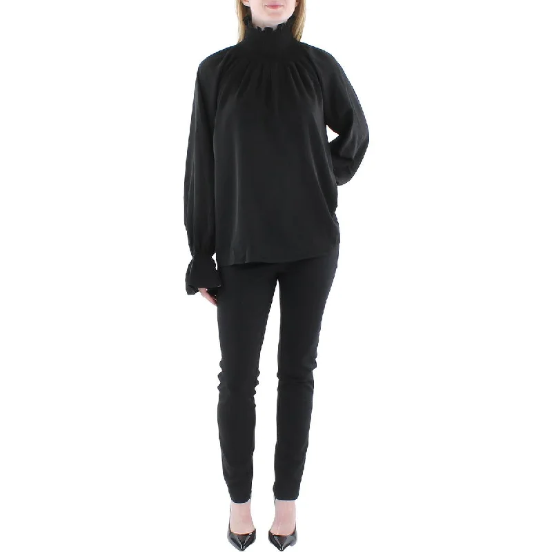 Women's Twisted Detail Shirts -Patrizia Luca Womens Puff Sleeves Smocked Neck Blouse Women's Twisted Detail Shirts -Patrizia Luca Womens Puff Sleeves Smocked Neck Blouse