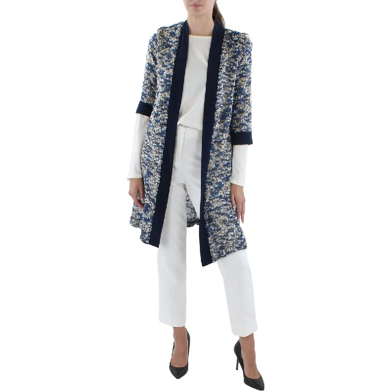 Women's Woolen Winter Blazers for Office -R&M Richards Womens Petites Knit Metallic Duster Blazer Women's Woolen Winter Blazers for Office -R&M Richards Womens Petites Knit Metallic Duster Blazer