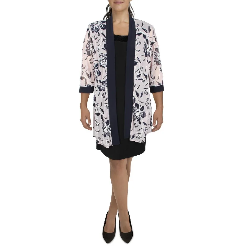 Women's Woolen Winter Tweed Blazers -R&M Richards Womens Plus Mesh Sheer Duster Blazer Women's Woolen Winter Tweed Blazers -R&M Richards Womens Plus Mesh Sheer Duster Blazer