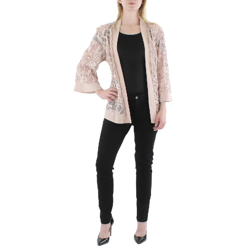 Women's Classic Wool Blazers for Winter -R&M Richards Womens Plus Mesh Soutache Duster Blazer Women's Classic Wool Blazers for Winter -R&M Richards Womens Plus Mesh Soutache Duster Blazer