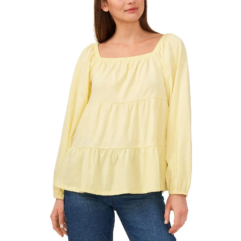 Women's Pullover with Pocket Detail -Riley & Rae Womens Tiered Square-Neck Pullover Top Women's Pullover with Pocket Detail -Riley & Rae Womens Tiered Square-Neck Pullover Top