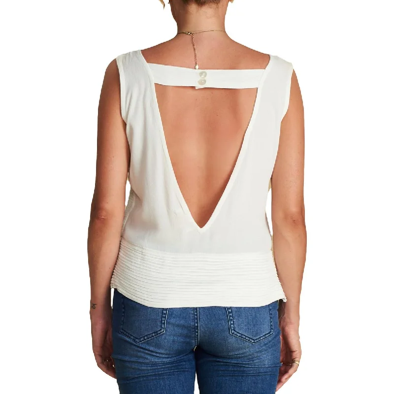 Women's Frill Collar Shirts -Sancia Womens Mimi V-Neck Cropped Blouse