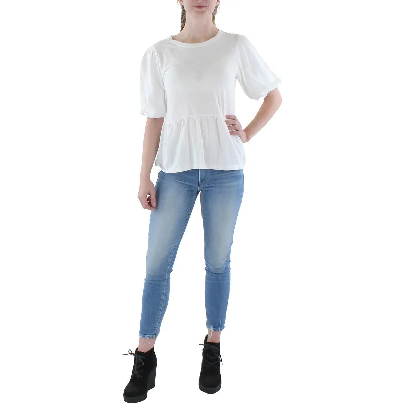 Women's Pullover with Lightweight Knit -Sanctuary Womens Cotton Ruffled Trim Pullover Top Women's Pullover with Lightweight Knit -Sanctuary Womens Cotton Ruffled Trim Pullover Top