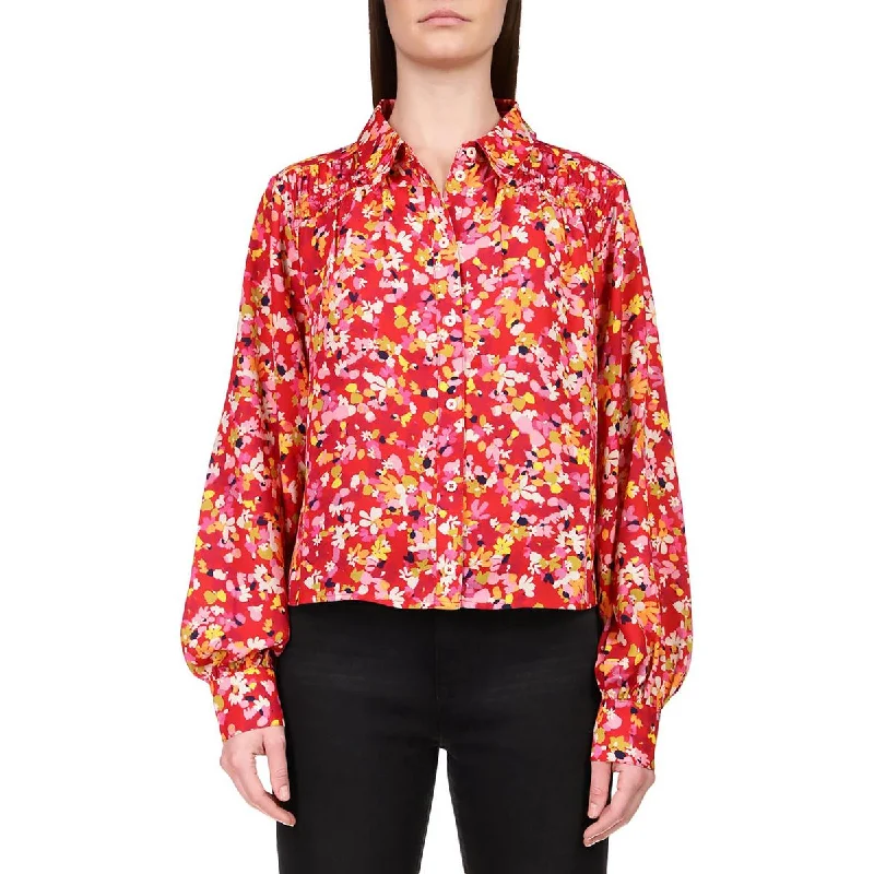 Women's Asymmetrical Shirt Blouses -Sanctuary Womens New Day Smocked Shoulders Hi-Lo Hem Blouse Women's Asymmetrical Shirt Blouses -Sanctuary Womens New Day Smocked Shoulders Hi-Lo Hem Blouse