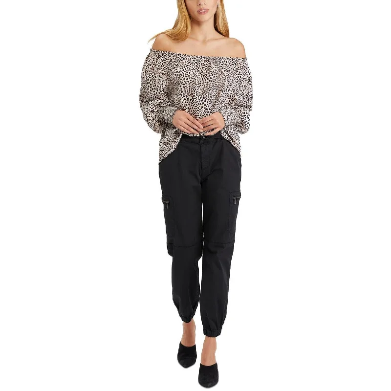 Women's Pullover for Casual Days -Sanctuary Womens Sunshine Animal Print Smocked Pullover Top Women's Pullover for Casual Days -Sanctuary Womens Sunshine Animal Print Smocked Pullover Top
