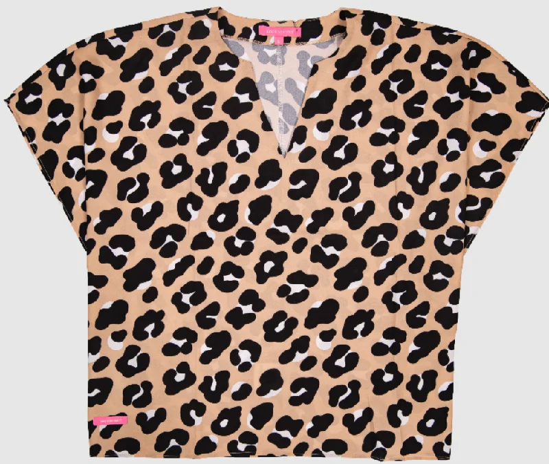 Women's Shirts -SIMPLY SOUTHERN COLLECTION LEO DRAPE SHORT SLEEVE BLOUSE