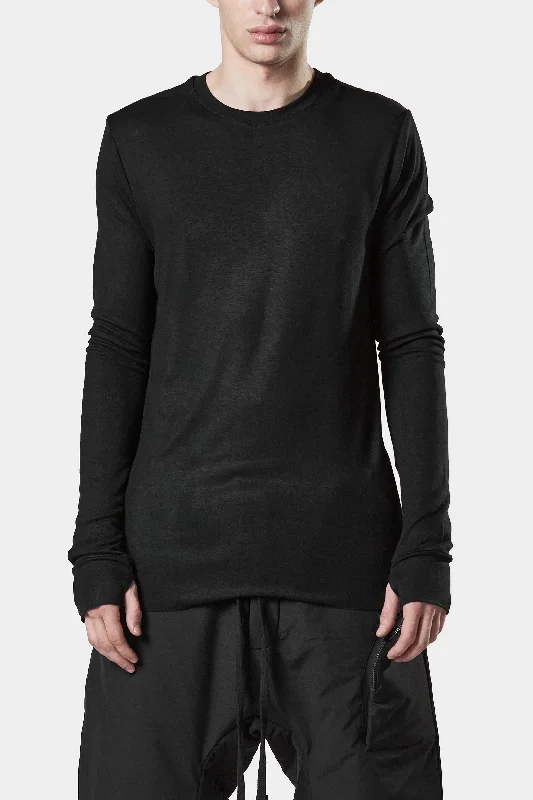 Women's Stretch Long Sleeve Shirt for Comfort -Soft long sleeve tee, Black
