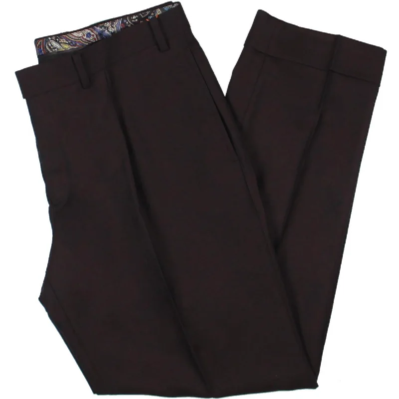 Women's Slim Fit High-Waisted Suit Pants-Tallia Mens Vanden Wool Cuffed Suit Pants