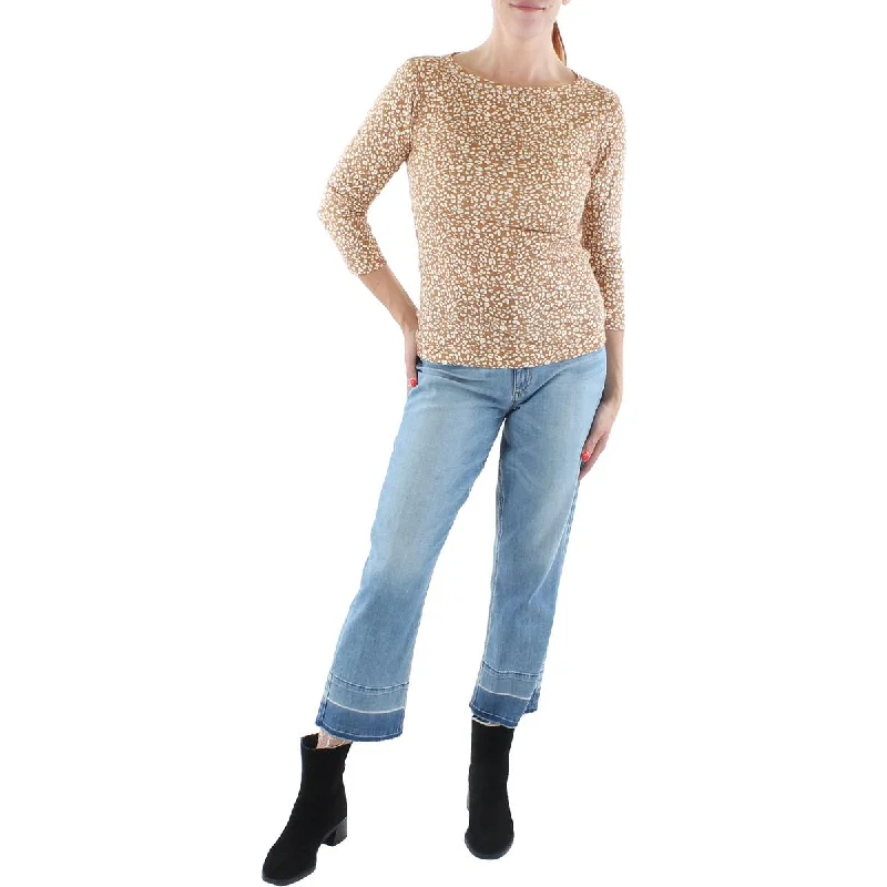 Women's Pullover with Cool Design -Three Dots Womens Cotton Blend Animal Print Pullover Top Women's Pullover with Cool Design -Three Dots Womens Cotton Blend Animal Print Pullover Top