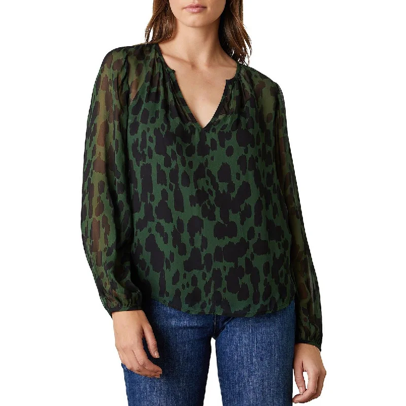 Women's Twist Front Blouses -VELVET BY GRAHAM & SPENCER Womens Edna Chiffon Boho Blouse Women's Twist Front Blouses -VELVET BY GRAHAM & SPENCER Womens Edna Chiffon Boho Blouse