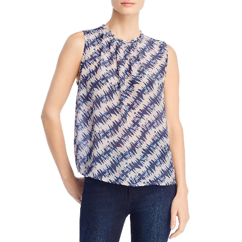 Women's Luxe Cotton Blouses -VELVET BY GRAHAM & SPENCER Womens Tie Dye Sheer Blouse