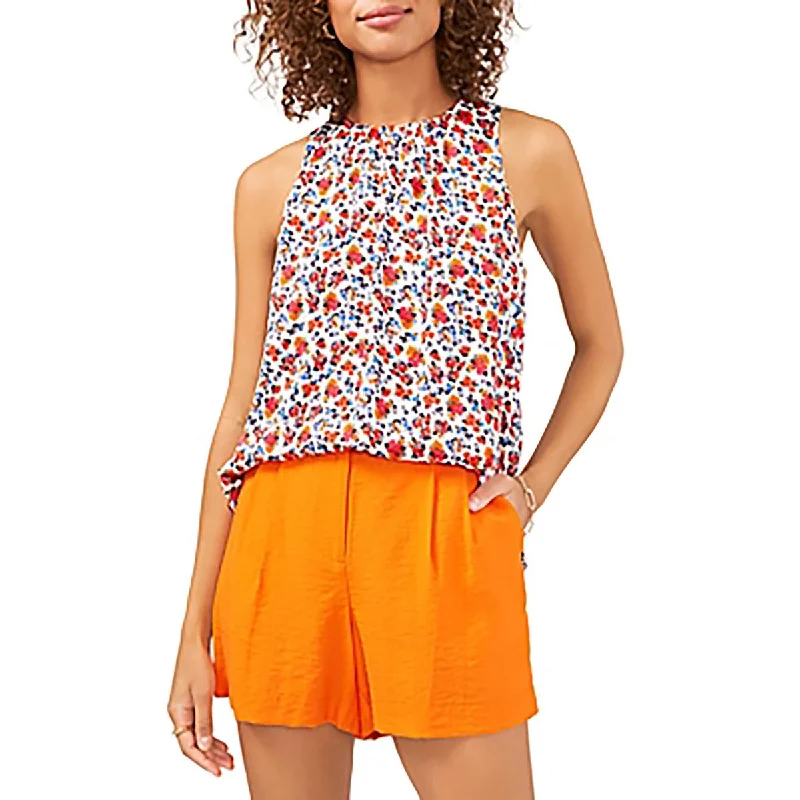 Women's Side Slit Shirts -Vince Camuto Womens Gathered Neckline Keyhole Blouse