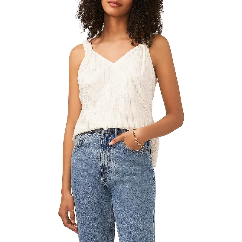 Women's Pullover with Modern Fit -Vince Camuto Womens Metallic Pinstripe Pullover Top Women's Pullover with Modern Fit -Vince Camuto Womens Metallic Pinstripe Pullover Top