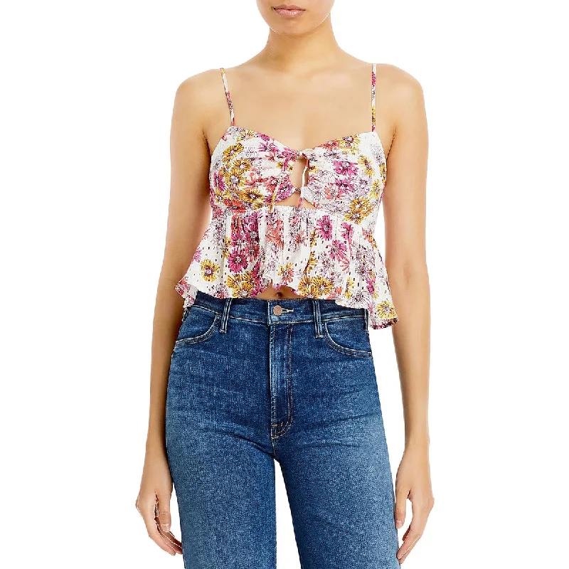 Women's Tank Tops for Spring Fashion -WAYF Womens Eyelet Gathered Camisole
