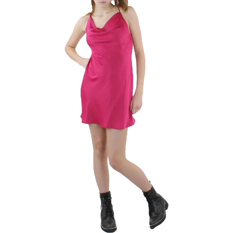 Slip Dress with Lace Insert -Women's Satin Red Slip Dress with Lace -WAYF Womens  Dressy Slip Dress