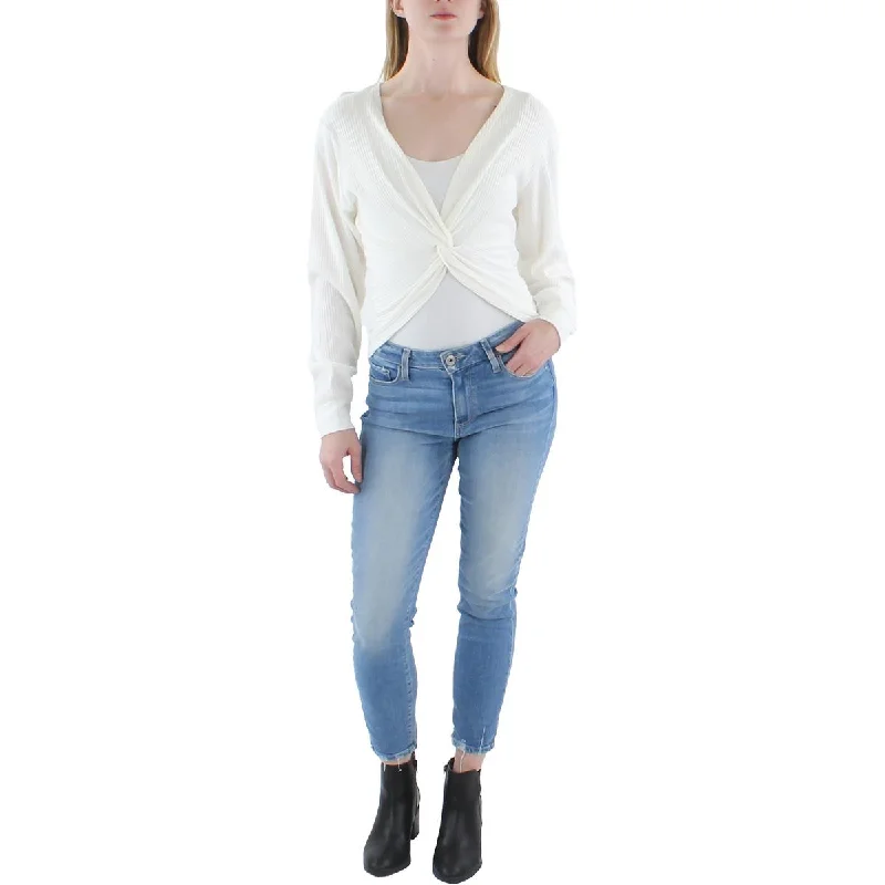 Women's Elegant Button-up Shirts -Z Supply Womens Twist Neckline Ribbed Knit Blouse