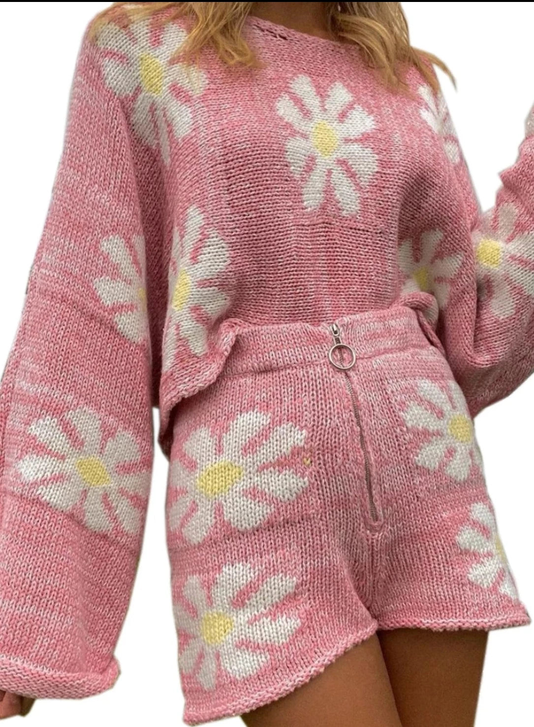 Women's Sweater Set with Scarf -2 Piece Set Women Knitted Suit Long Sleeve Shoulder 2 Piece Jogger Fitness Set Casual Colorful Flower Knitted Suit Female Women's Sweater Set with Scarf -2 Piece Set Women Knitted Suit Long Sleeve Shoulder 2 Piece Jogger Fitness Set Casual Colorful Flower Knitted Suit Female