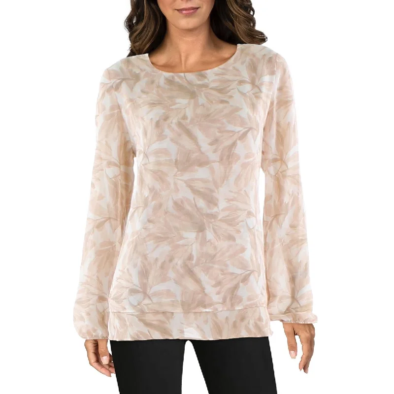 Women's Tunic Blouses -Anne Klein Womens Sheer Double-Layer Blouse