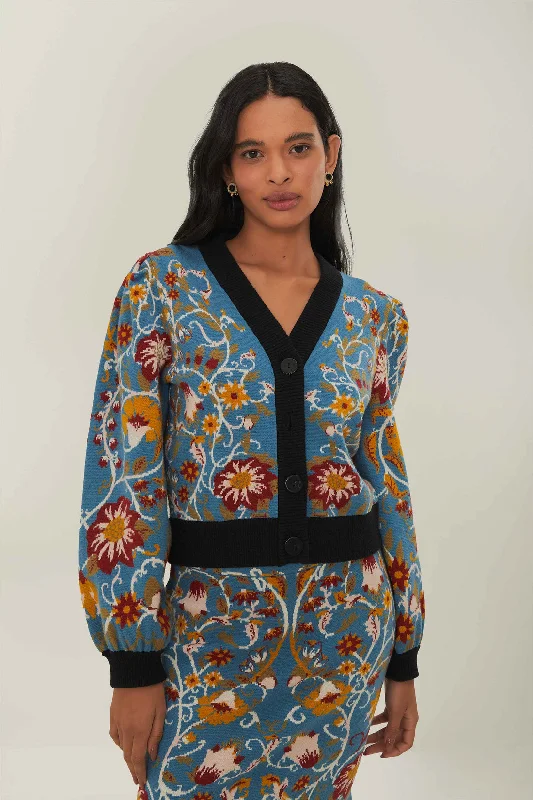 Women's Blouses for Cocktail Parties -Blue Flowing Beauty Blouse
