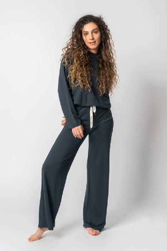 Women's Sweater Set with Stylish Knit Pants -Casual Chic Set Navy Blue
