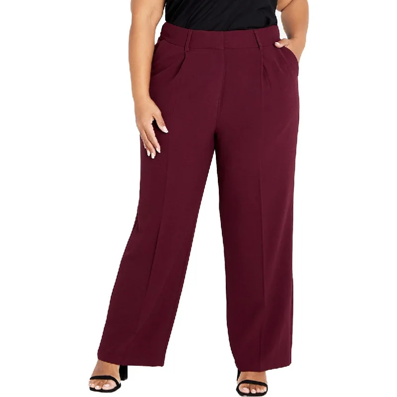 Women's High-Waisted Suit Pants-City Chic Womens Plus Audrie Textured High Rise Dress Pants Women's High-Waisted Suit Pants-City Chic Womens Plus Audrie Textured High Rise Dress Pants