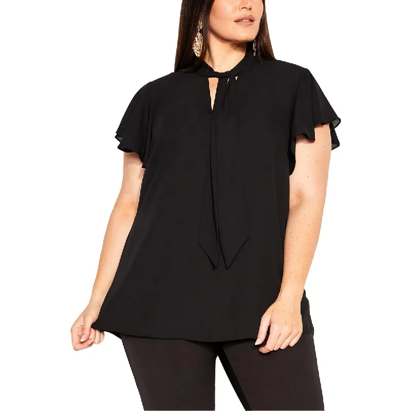Women's Vintage Shirts -City Chic Womens Solid Blouse