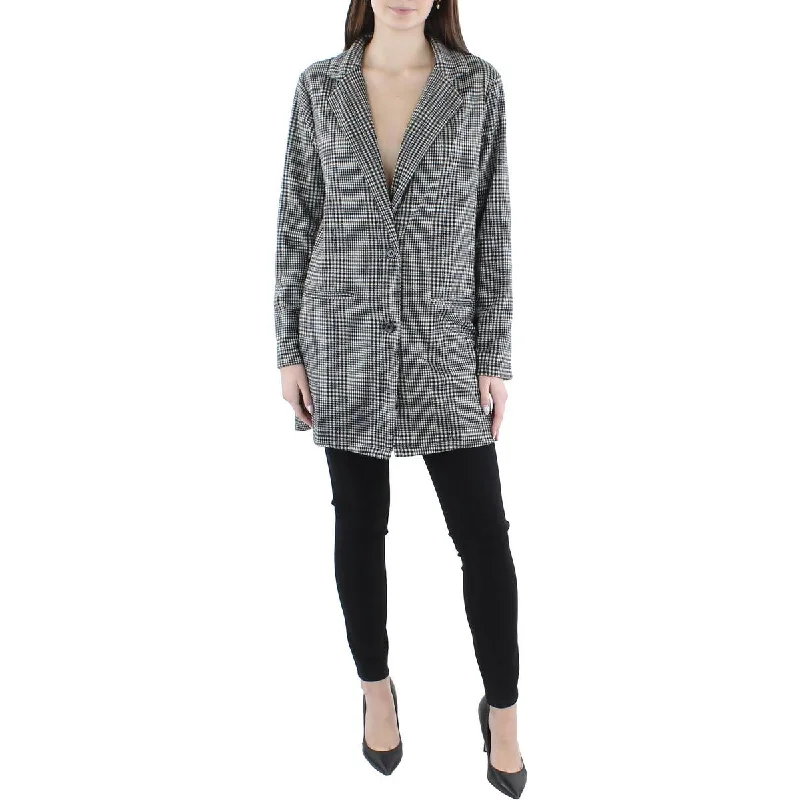 Women's Button-down Blazers -City Studios Womens Juniors Woven Plaid Two-Button Blazer Women's Button-down Blazers -City Studios Womens Juniors Woven Plaid Two-Button Blazer