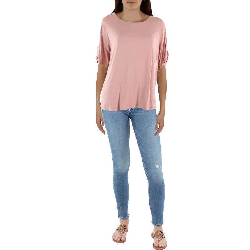 Women's Printed Shirts -Coin 1804 Womens Plus Slub Knit Blouse