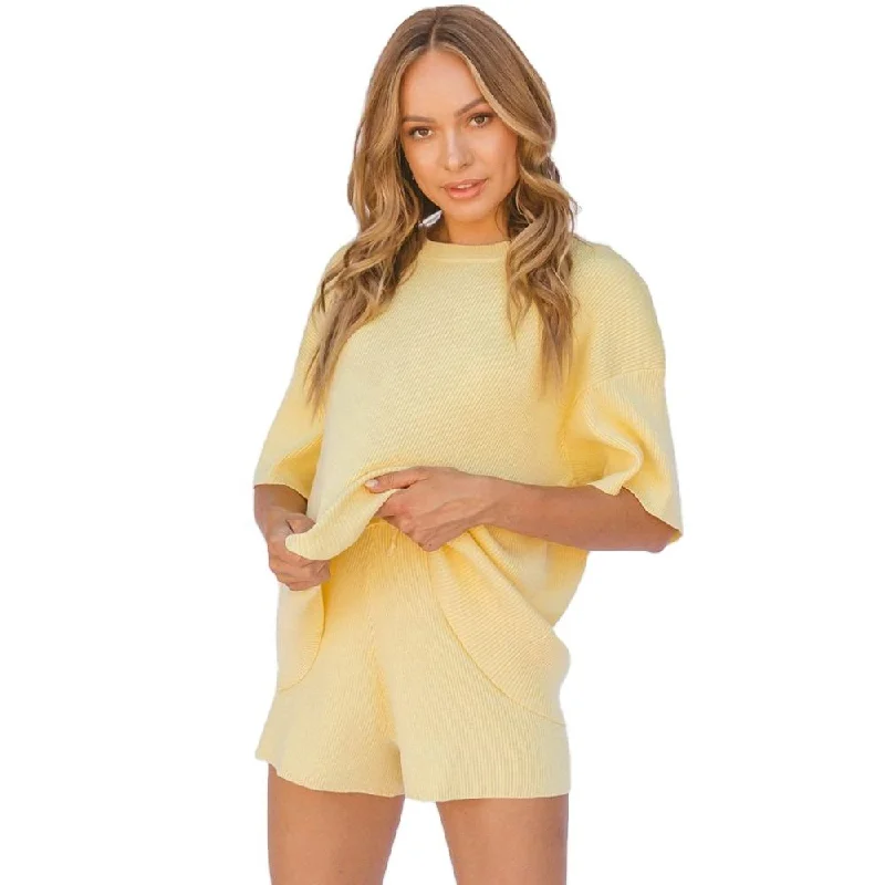 Women's Sweater Set with Front Pockets -Custom logo winter women set long sleeve crew neck suit Women's Sweater Set with Front Pockets -Custom logo winter women set long sleeve crew neck suit