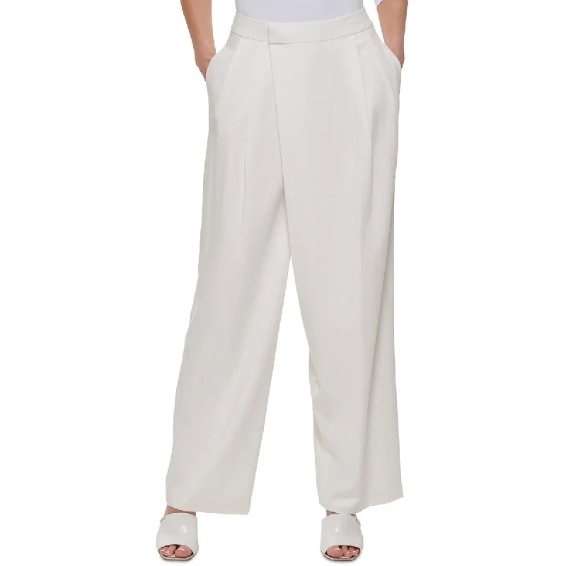 Women's Pinstriped Suit Pants-DKNY Womens Pleated High Rise Dress Pants