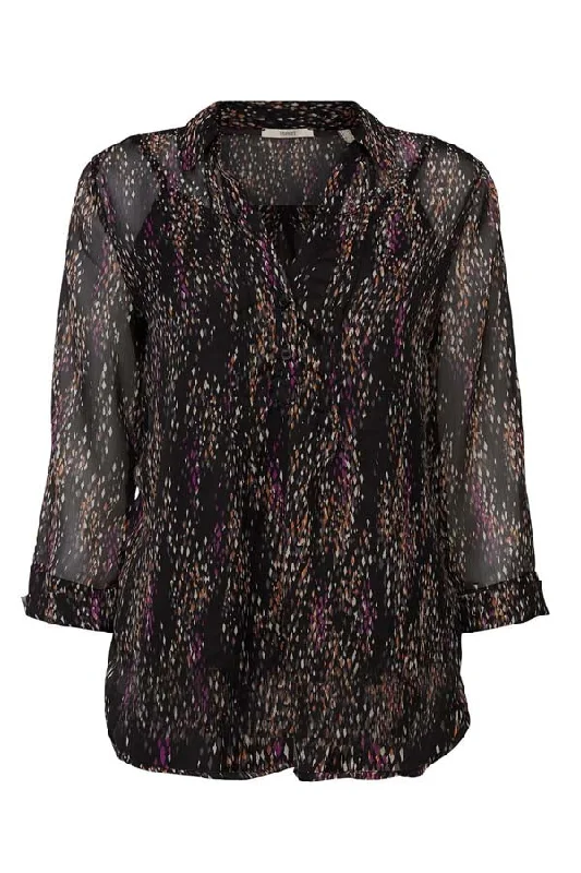 Women's Belted Blouses -Esprit Patterned Blouse w/ Cami