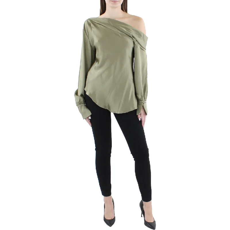 Women's Cozy Blouses -Jonathan Simkhai Womens Alice Crinkled Long Sleeve Blouse