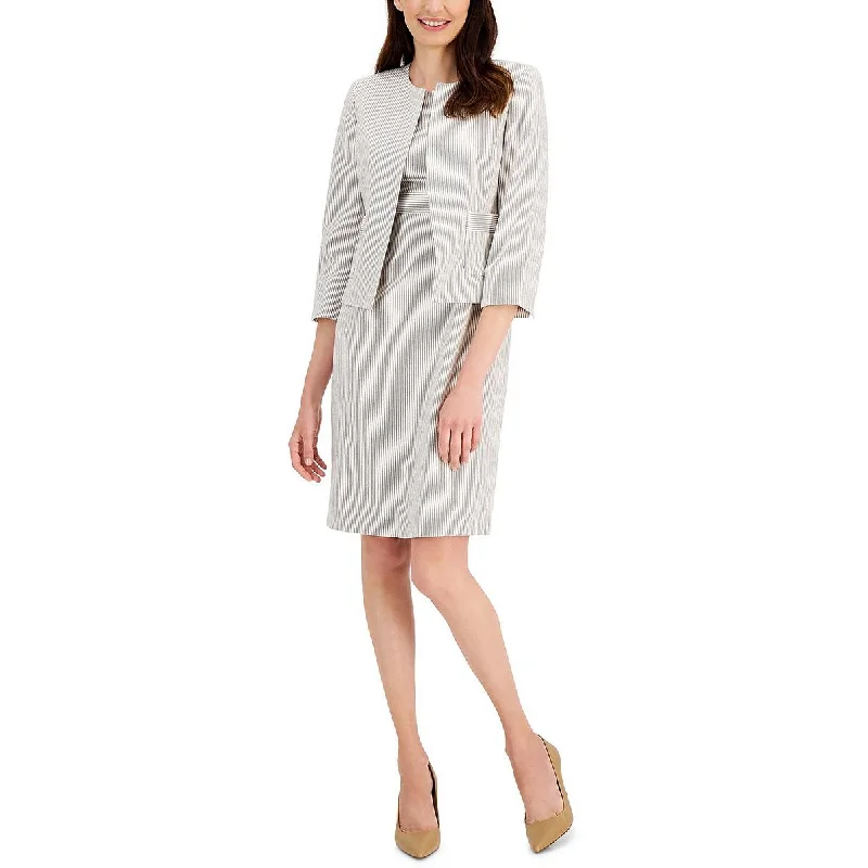 Women's Blazers with Peplum -Le Suit Womens Petites Collarless Business Open-Front Blazer Women's Blazers with Peplum -Le Suit Womens Petites Collarless Business Open-Front Blazer