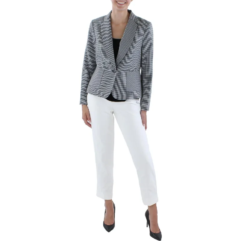 Women's Navy Blazers -Le Suit Womens Petites Houndstooth Notch Collar One-Button Blazer Women's Navy Blazers -Le Suit Womens Petites Houndstooth Notch Collar One-Button Blazer