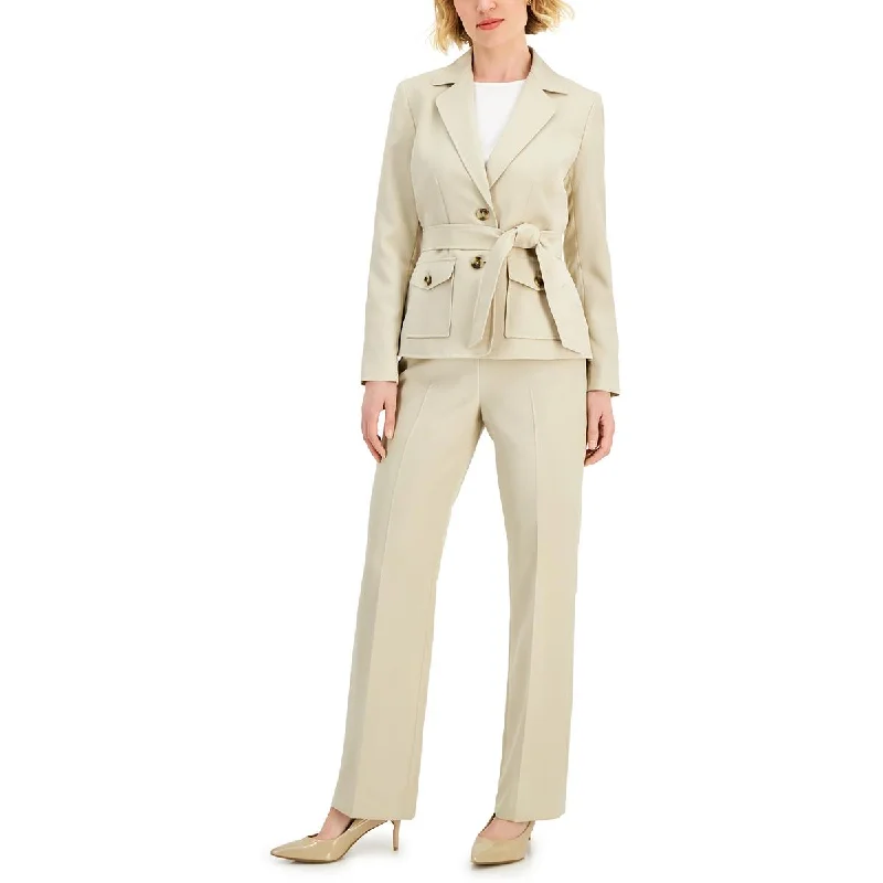 Women's Tweed Blazers -Le Suit Womens Petites Woven Notch Collar Two-Button Blazer