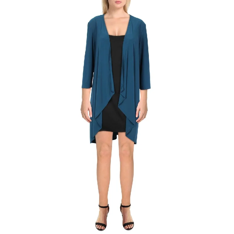 Women's Blazers for Spring -R&M Richards Womens Knit Drapey Duster Blazer