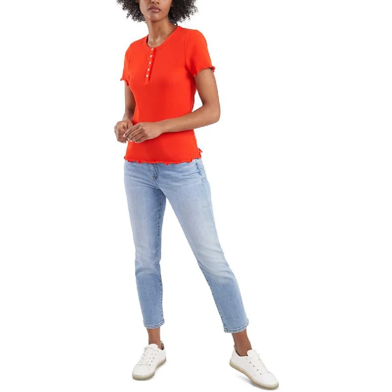 Women's Dress Blouses -Riley & Rae Womens Knit Ribbed Blouse